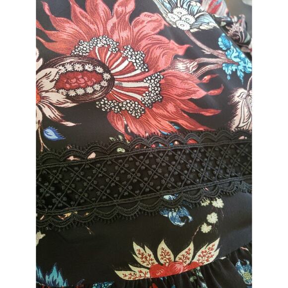 Erdem Magdelene Hogworth-Print Crepe De Chine Silk Midi Dress Sz US 4 (V4 - Picture 8 of 10